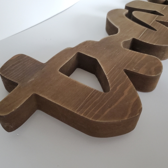 Carved Wood TRAVEL Sign | Gallery Wall Shop Display Tabletop Decor | Wood Grain - Picture 2 of 6